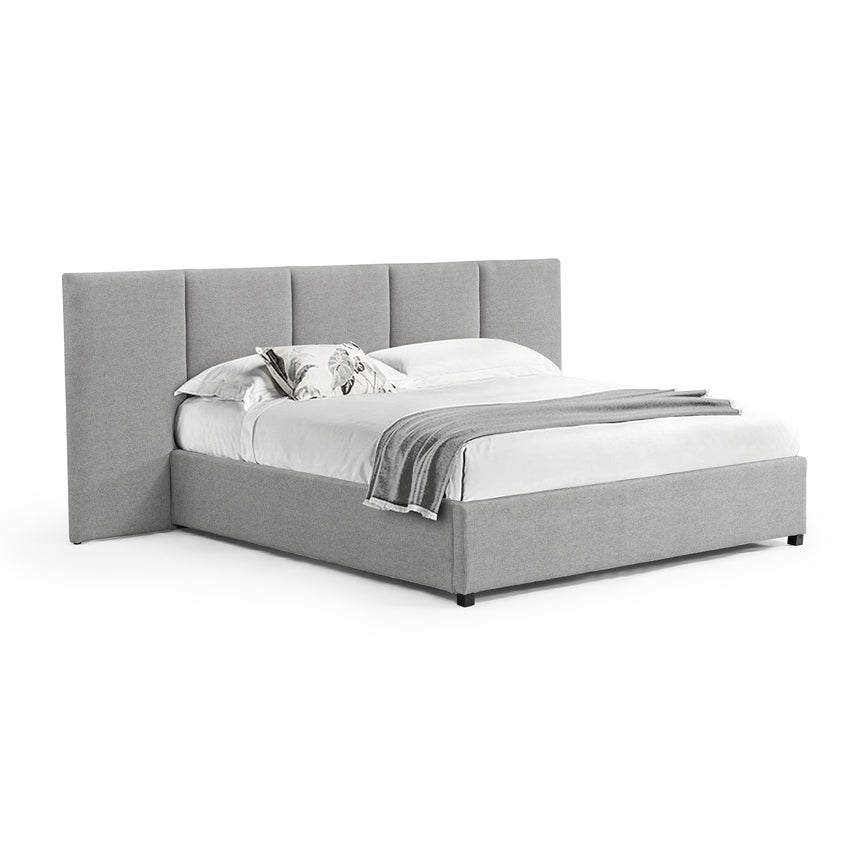 CBD8544-MI King Sized Bed Frame - Spec Grey with Storage