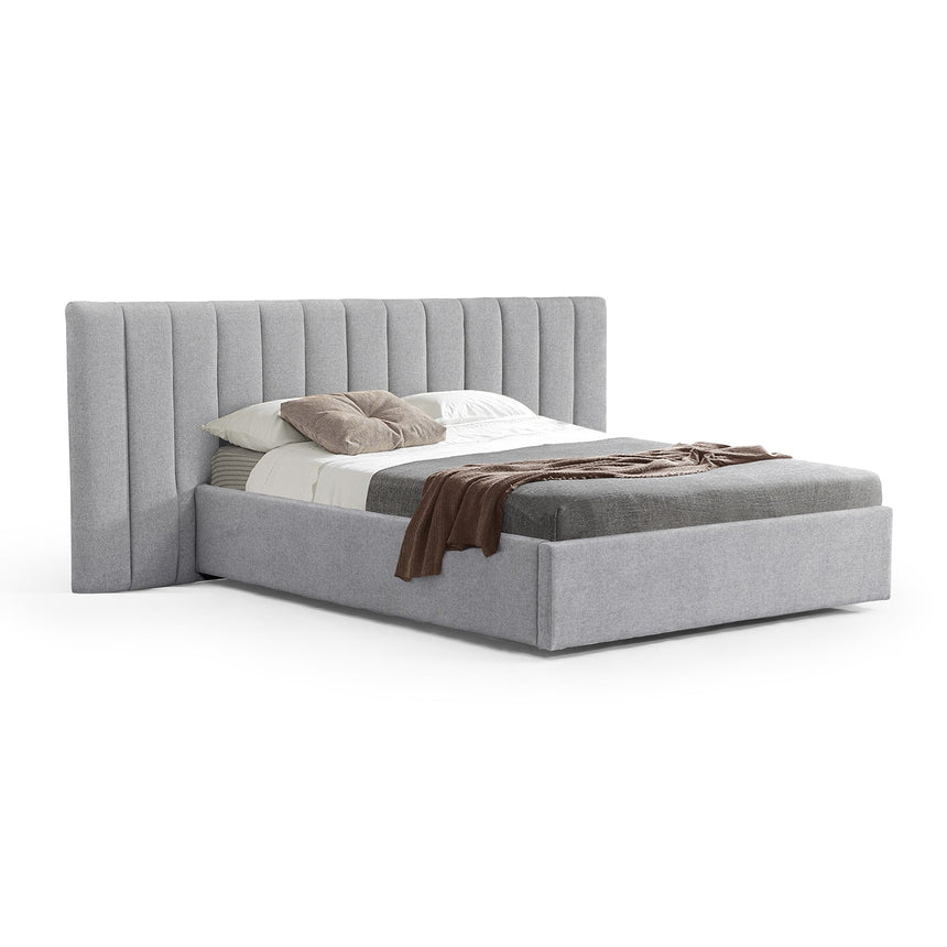 CBD6929-MI Wide Base King Sized Bed Frame - Snow Boucle