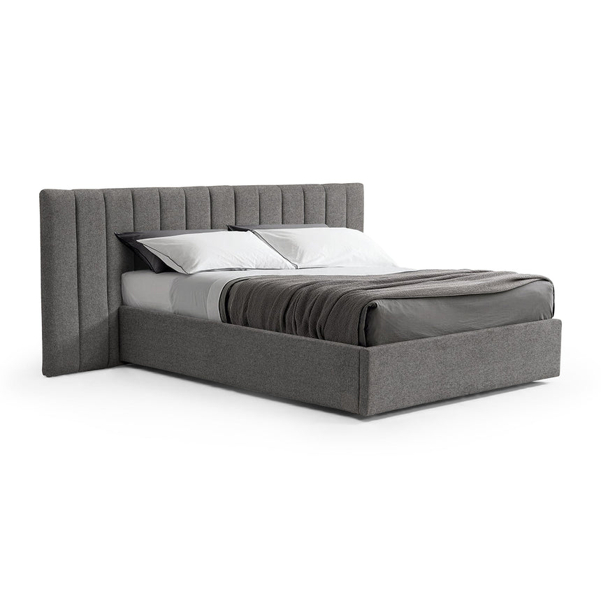 CBD8547-MI Wide Base King Bed Frame - Spec Grey with Storage