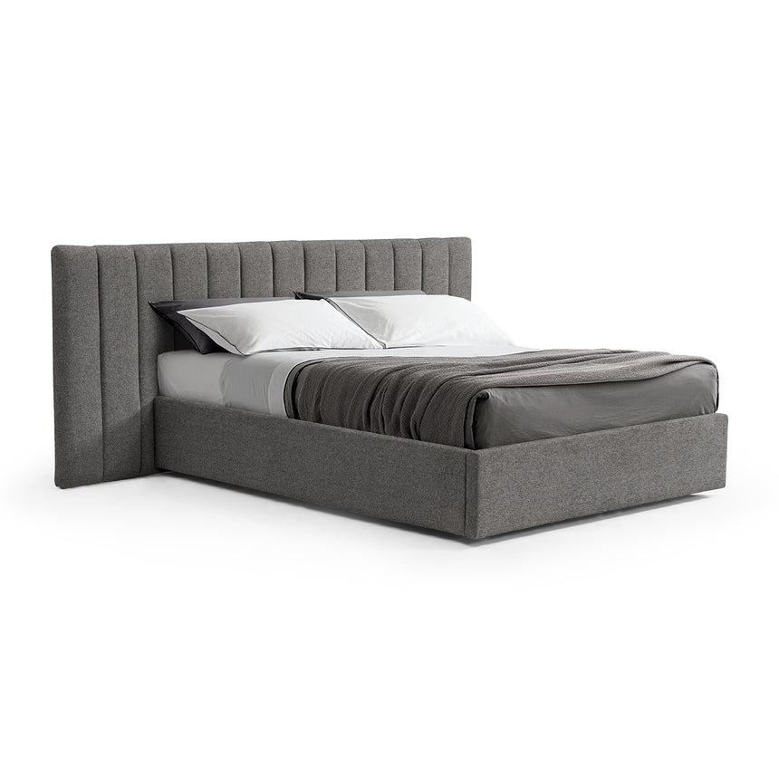 CBD8550-MI Wide Base Queen Bed Frame - Spec Grey with Storage