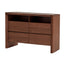 Ex Display - CDT10242-IG Glass Top Chest of Drawer - Walnut