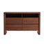 Ex Display - CDT10242-IG Glass Top Chest of Drawer - Walnut