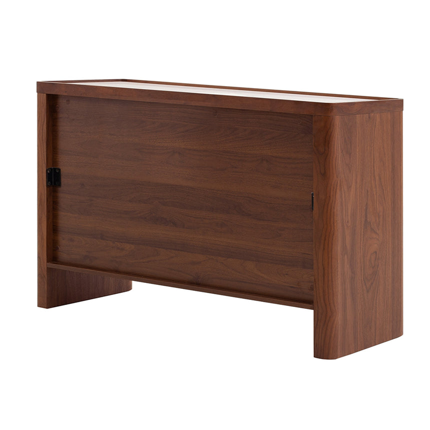 Ex Display - CDT10242-IG Glass Top Chest of Drawer - Walnut