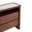 Ex Display - CDT10242-IG Glass Top Chest of Drawer - Walnut