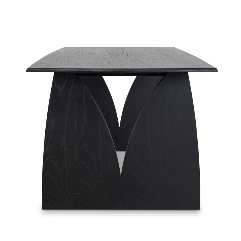 Ex Display - CDT10258-NI 1.8m Elm Dining Table - Full Black