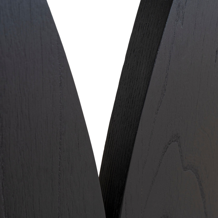 Ex Display - CDT10258-NI 1.8m Elm Dining Table - Full Black