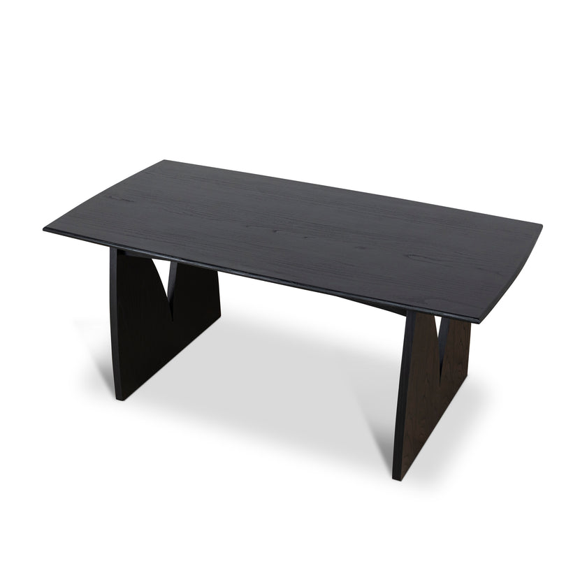 Ex Display - CDT10258-NI 1.8m Elm Dining Table - Full Black