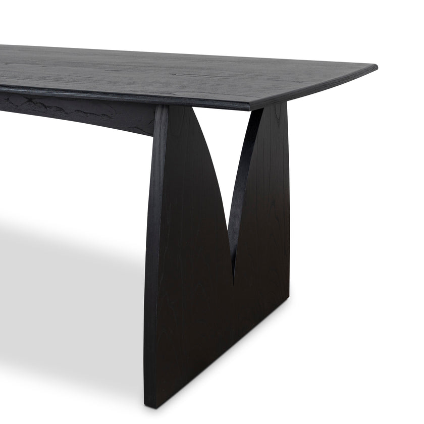 Ex Display - CDT10258-NI 1.8m Elm Dining Table - Full Black