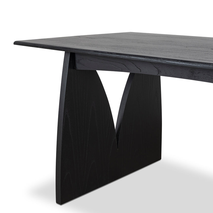 Ex Display - CDT10258-NI 1.8m Elm Dining Table - Full Black