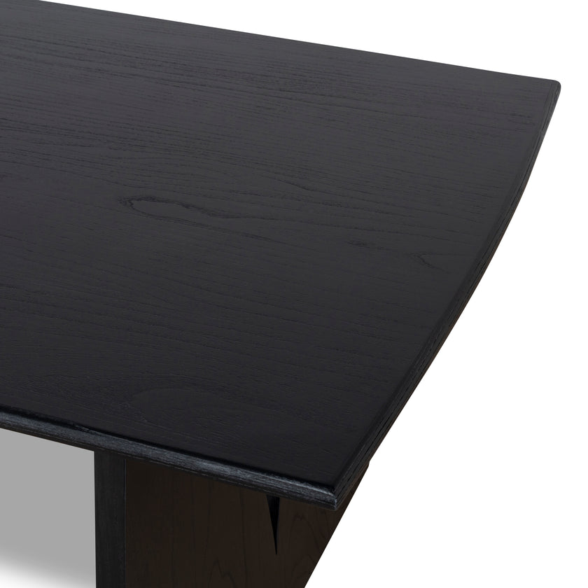 Ex Display - CDT10258-NI 1.8m Elm Dining Table - Full Black