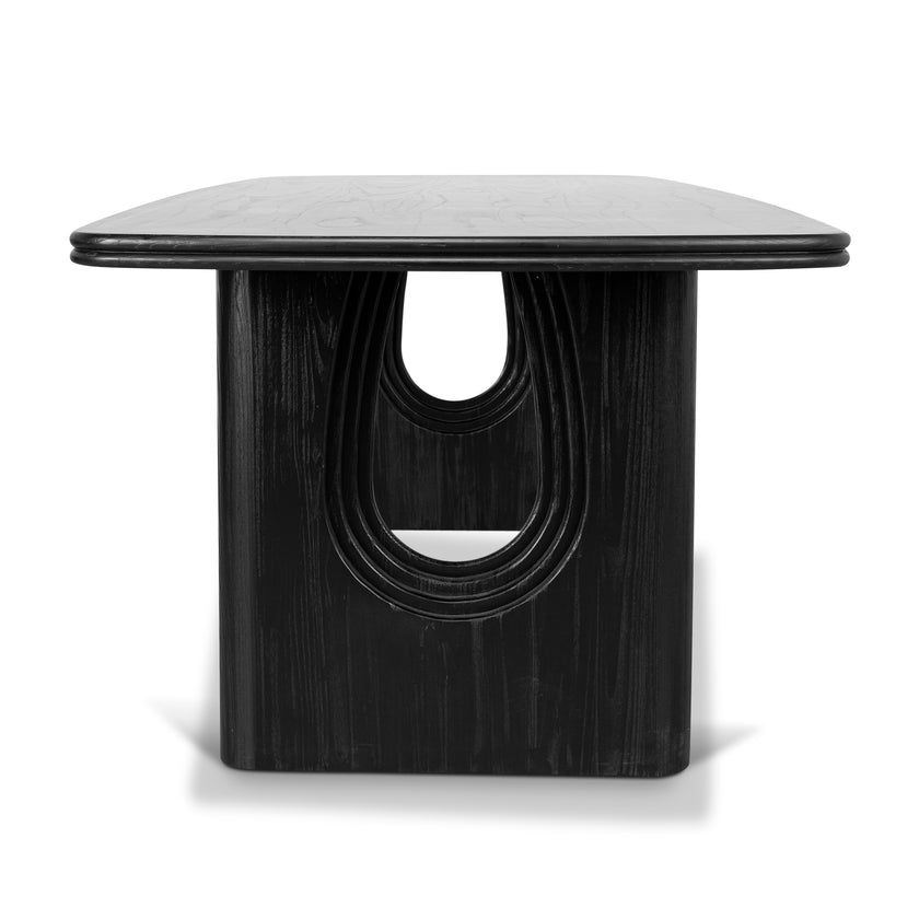 CDT10260-NI 2.4m Recycled Fir Dining Table - Full Black