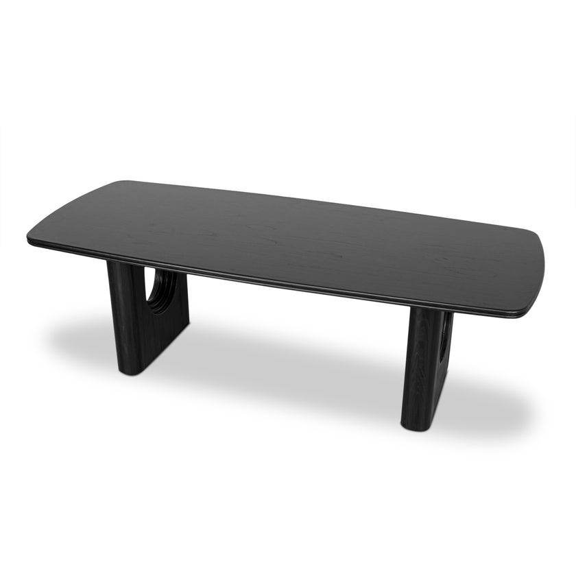 CDT10260-NI 2.4m Recycled Fir Dining Table - Full Black