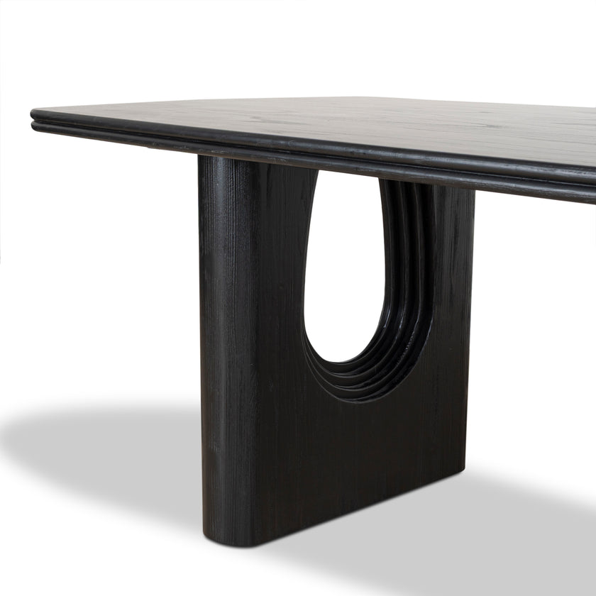 CDT10260-NI 2.4m Recycled Fir Dining Table - Full Black