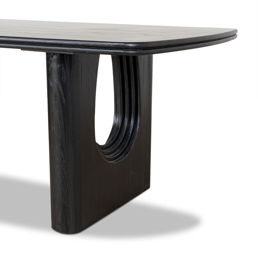 CDT10260-NI 2.4m Recycled Fir Dining Table - Full Black