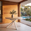 CDT10310-ID 1.4m Round Sand White Outdoor Dining Table - Natural
