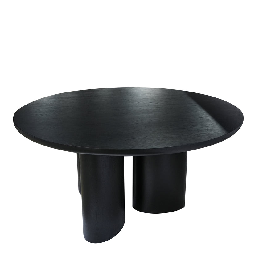 CDT10582-CN 1.5m Round Dining Table - Full Black Oak