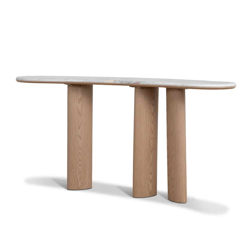 Ex Display - CDT10619-MK 1.6m Marble Console Table - Natural
