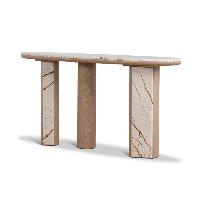 Ex Display - CDT10622-MK 1.5m Marble Console Table - Natural