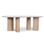 Ex Display - CDT10657-MK 2.2m White Marble Dining Table - Natural