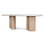Ex Display - CDT10657-MK 2.2m White Marble Dining Table - Natural