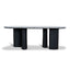 Ex Display - CDT10658-MK 2.2m Black Marble Dining Table - Black