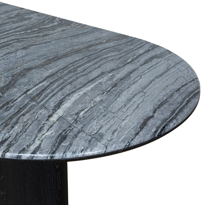 Ex Display - CDT10658-MK 2.2m Black Marble Dining Table - Black