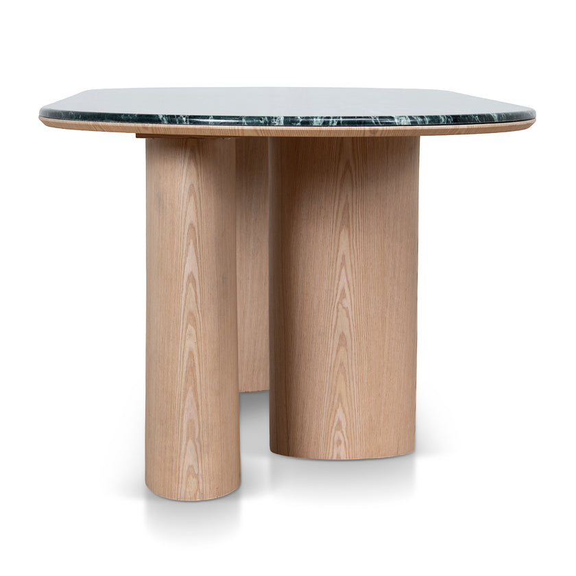 Ex Display - CDT10659-MK 2.2m Green Marble Dining Table - Natural