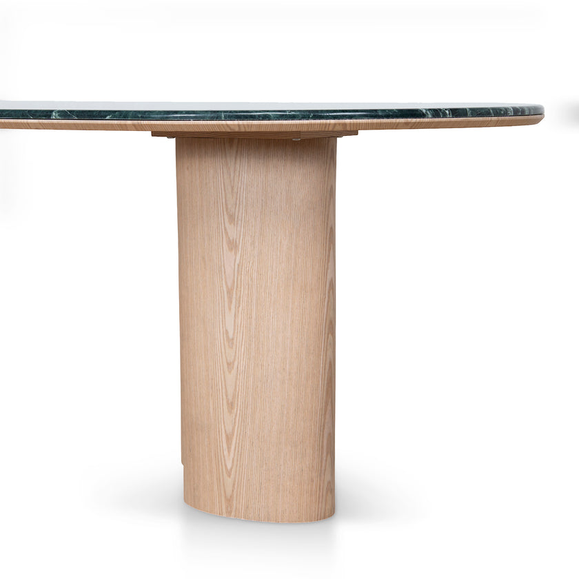 Ex Display - CDT10659-MK 2.2m Green Marble Dining Table - Natural