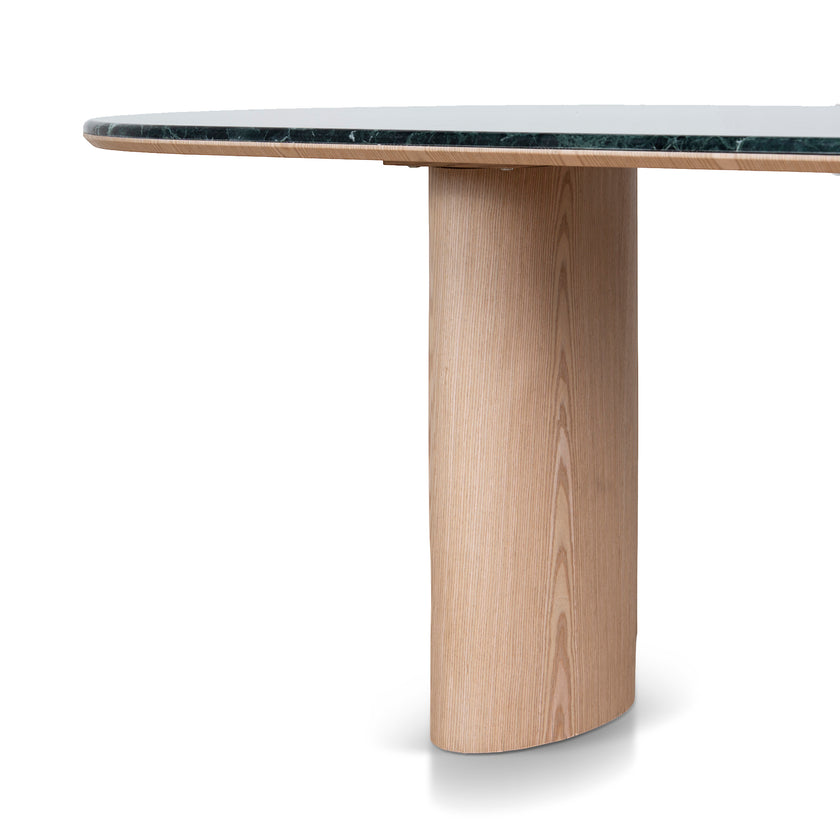 Ex Display - CDT10659-MK 2.2m Green Marble Dining Table - Natural