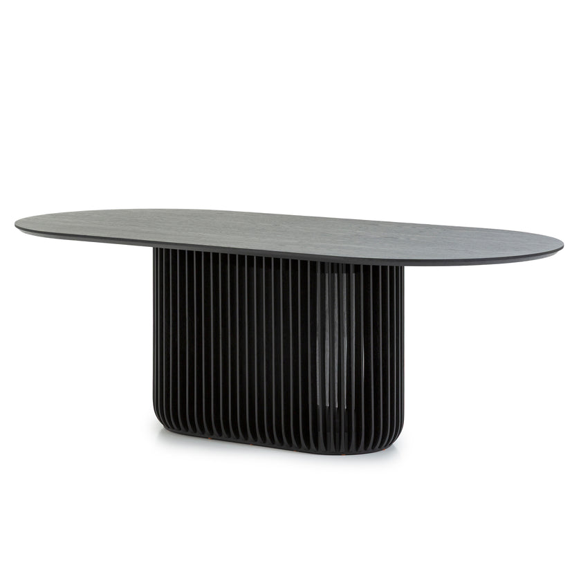 CDT10671-CU 2.2m Oval Dining Table - Black Stain