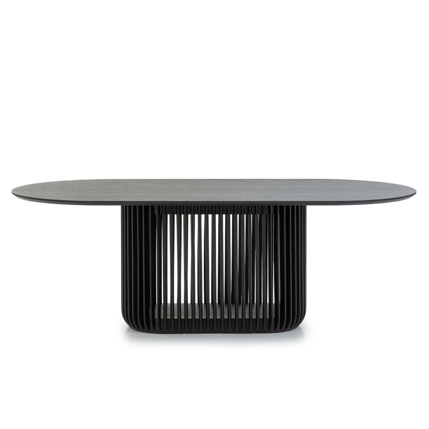 CDT10671-CU 2.2m Oval Dining Table - Black Stain