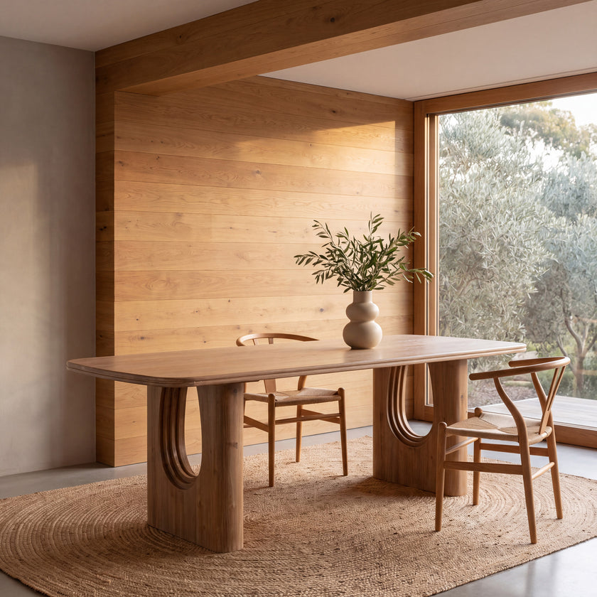 CDT10903-NI 2.4m Elm Dining Table - Natural