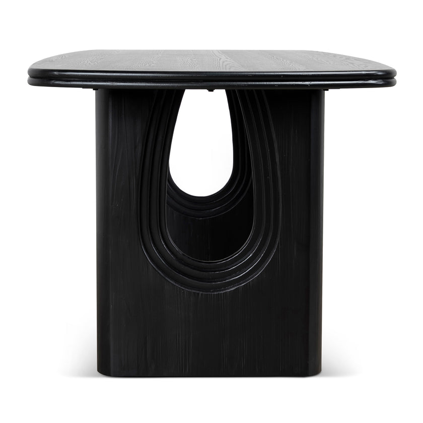 CDT10907-NI 1.8m Elm Dining Table - Full Black