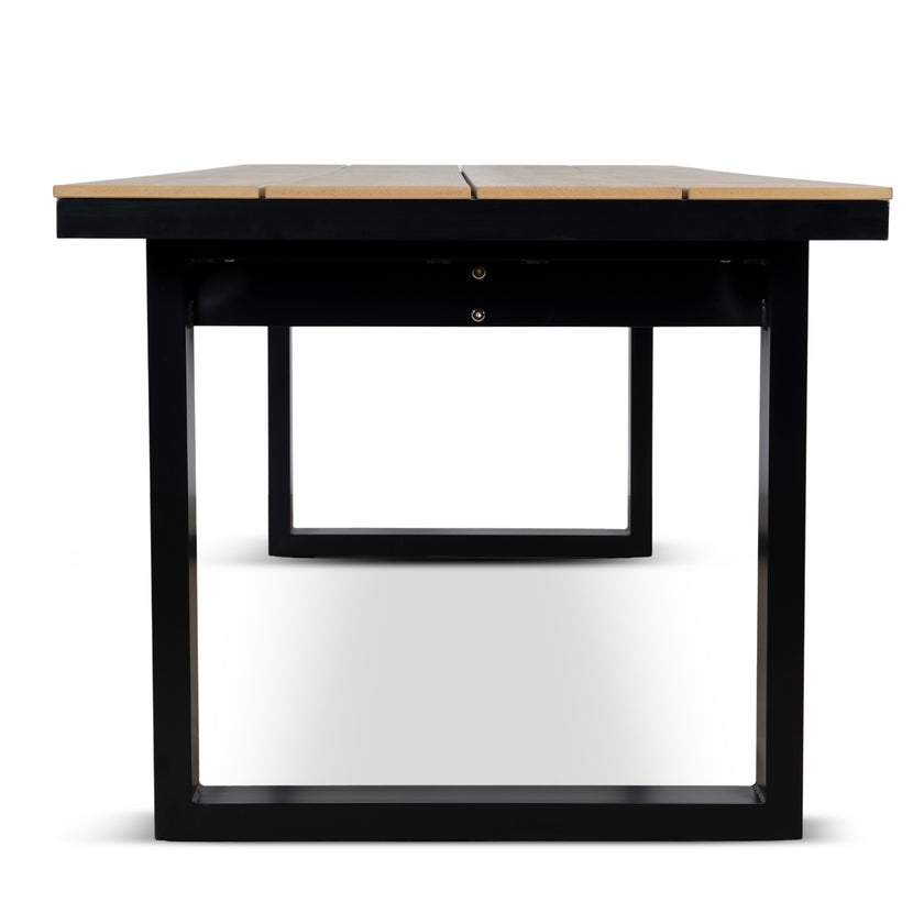 CDT12054-ID 2.3m Black Outdoor Dining Table - Natural