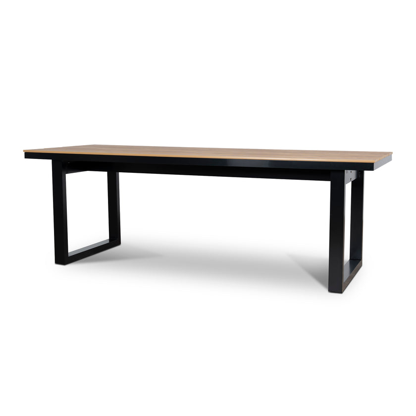 CDT12054-ID 2.3m Black Outdoor Dining Table - Natural