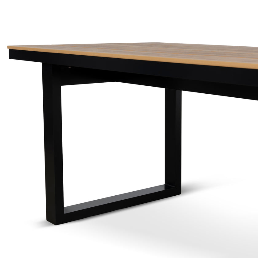 CDT12054-ID 2.3m Black Outdoor Dining Table - Natural