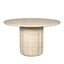 CDT12284-CO 1.3m Round Concrete Dining Table - Light Travertine Look