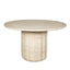 CDT12284-CO 1.3m Round Concrete Dining Table - Light Travertine Look
