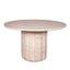CDT12284-CO 1.3m Round Concrete Dining Table - Light Travertine Look