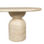 CDT12287-CO 2.2m Oval Dining Table - Light Travertine Look