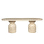 CDT12287-CO 2.2m Oval Dining Table - Light Travertine Look