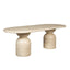 CDT12287-CO 2.2m Oval Dining Table - Light Travertine Look