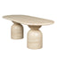 CDT12287-CO 2.2m Oval Dining Table - Light Travertine Look