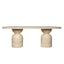 CDT12287-CO 2.2m Oval Dining Table - Light Travertine Look