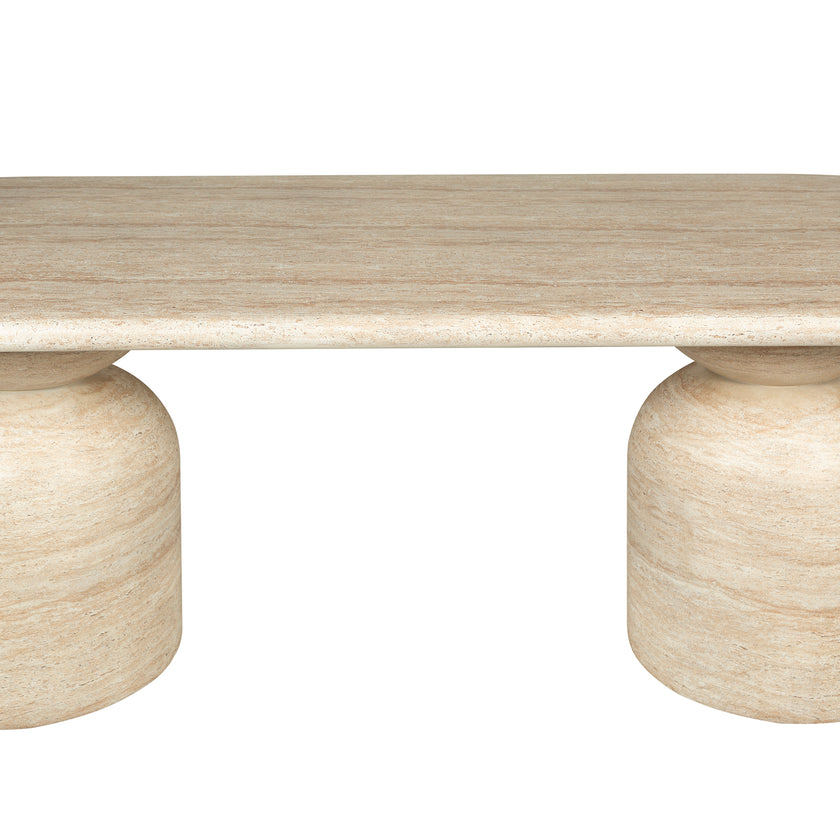 CDT12287-CO 2.2m Oval Dining Table - Light Travertine Look