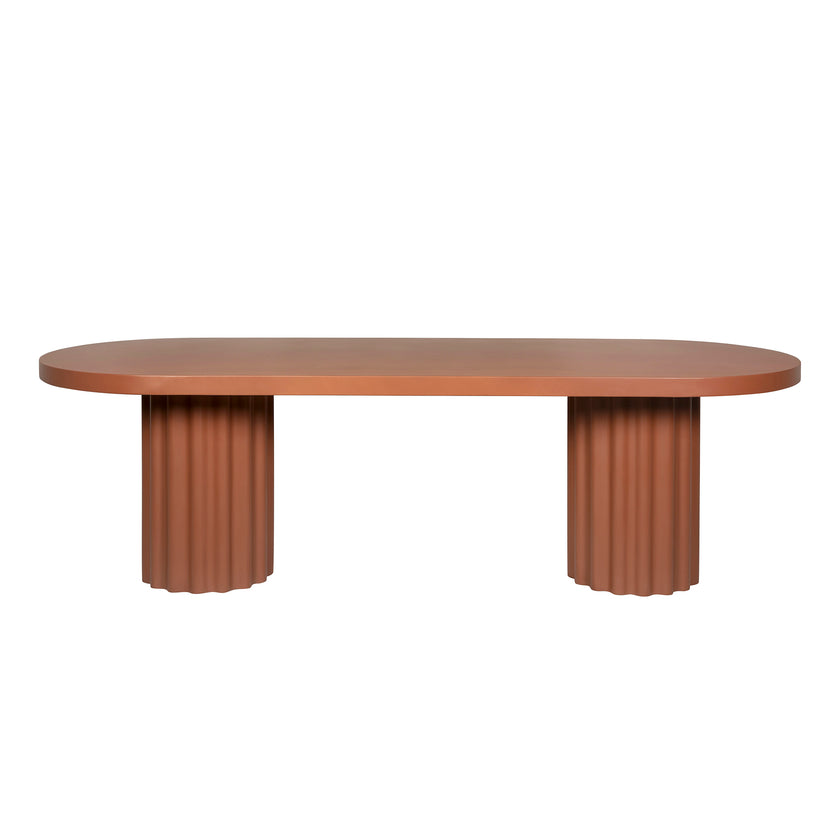 CDT12289-CO 2.4m Concrete Dining Table - Terracotta