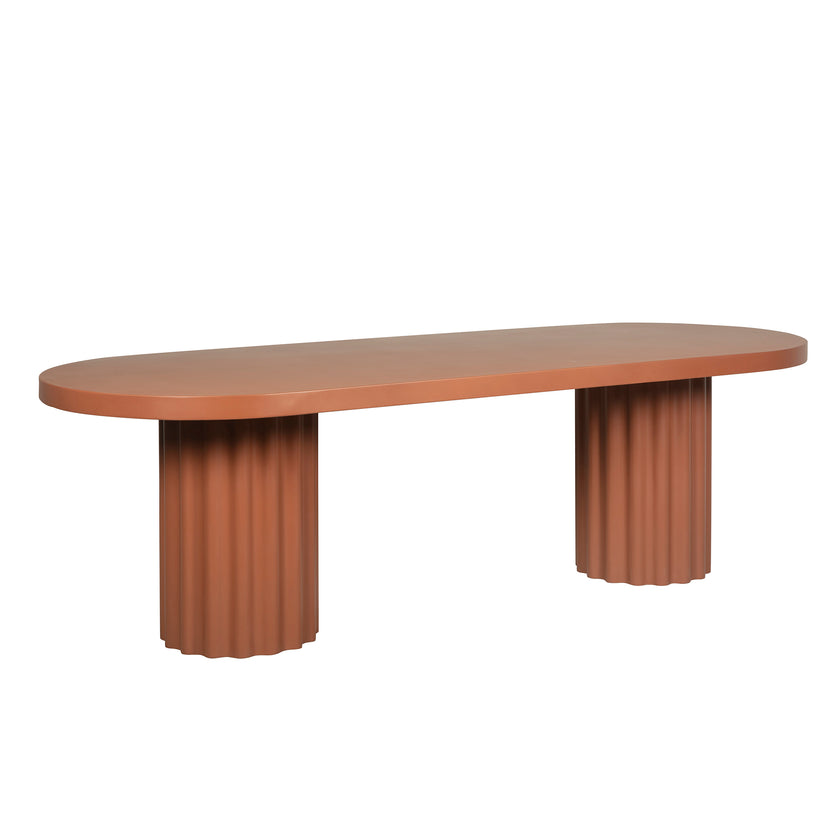 CDT12289-CO 2.4m Concrete Dining Table - Terracotta