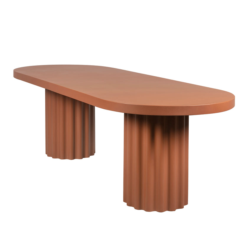 CDT12289-CO 2.4m Concrete Dining Table - Terracotta