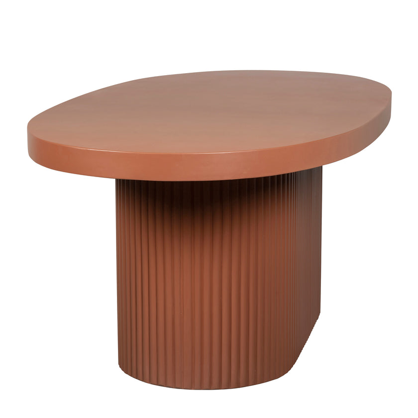 CDT12297-CO 2m Concrete Oval Dining Table - Terracotta