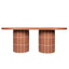 CDT12299-CO 2m Concrete Oval Dining Table- - Terracotta
